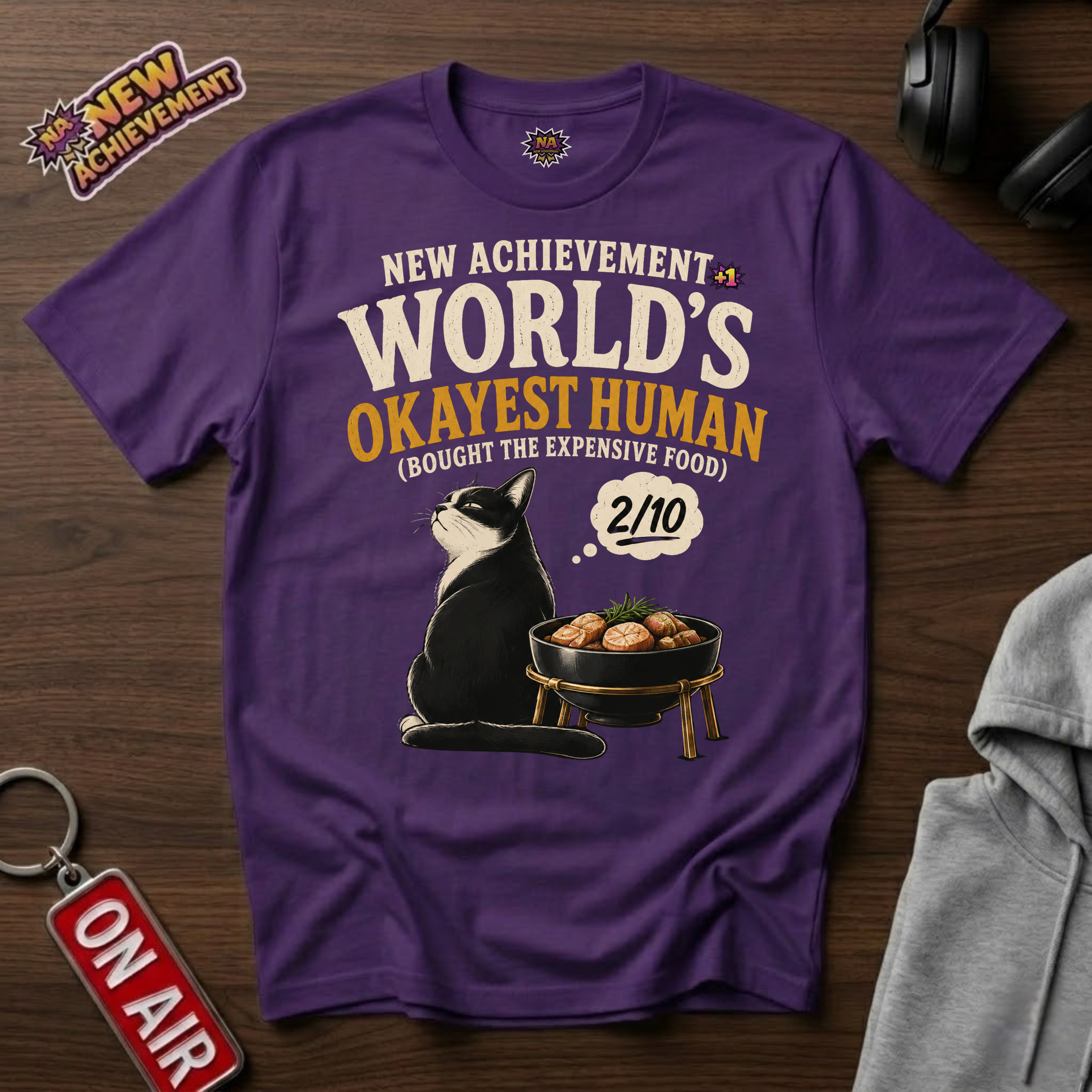 World's Okayest Human Expensive Food T-Shirt
