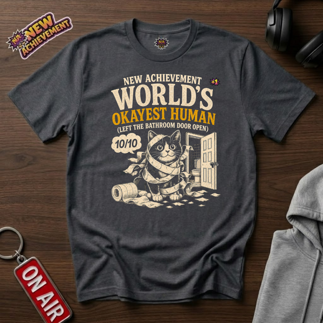 World's Okayest Human Bathroom Door T-Shirt