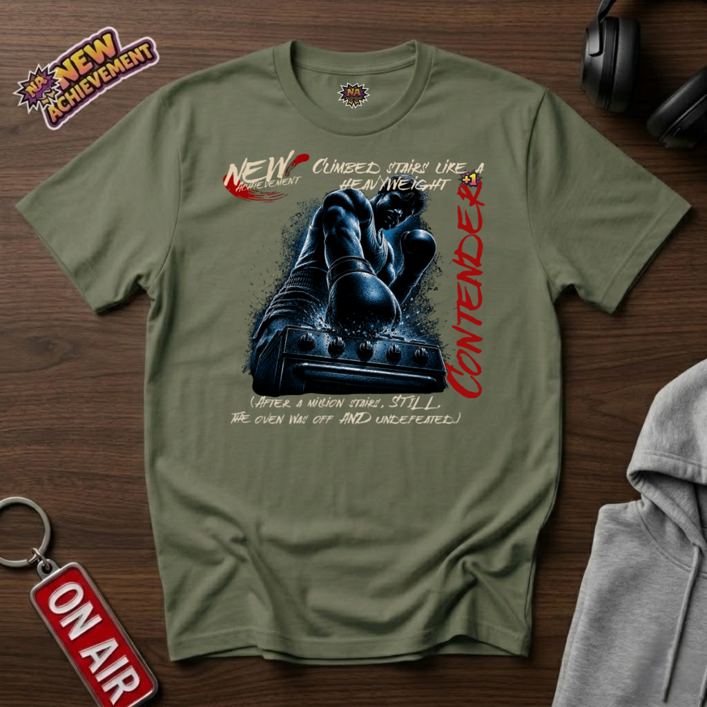 Climbed Stairs Like A Heavyweight Contender T-Shirt