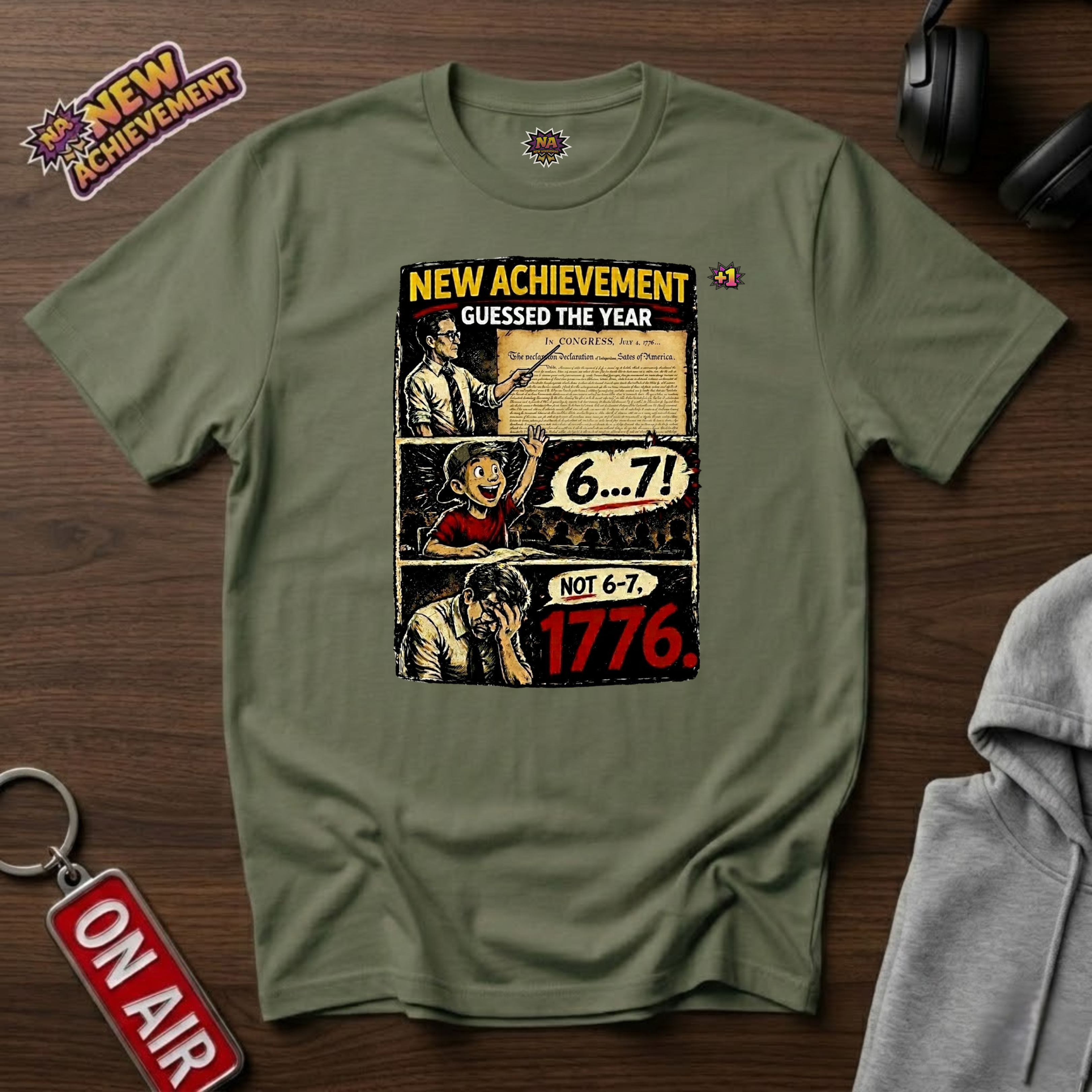 Not 6 7 1776 Comic Strip T‑Shirt